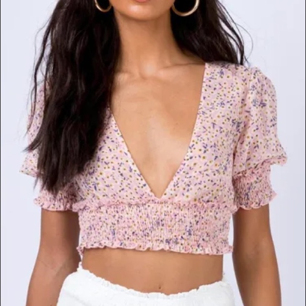 Princess Polly Pink Floral Blouse